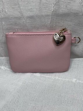 Juicy Couture Small Pink Zip Coin Purse with Heart Charm